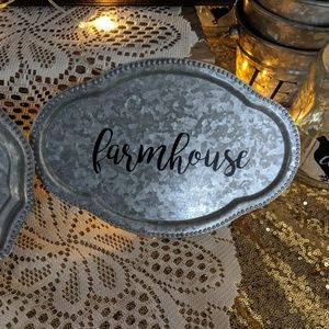 Farmhouse galvanized tray
